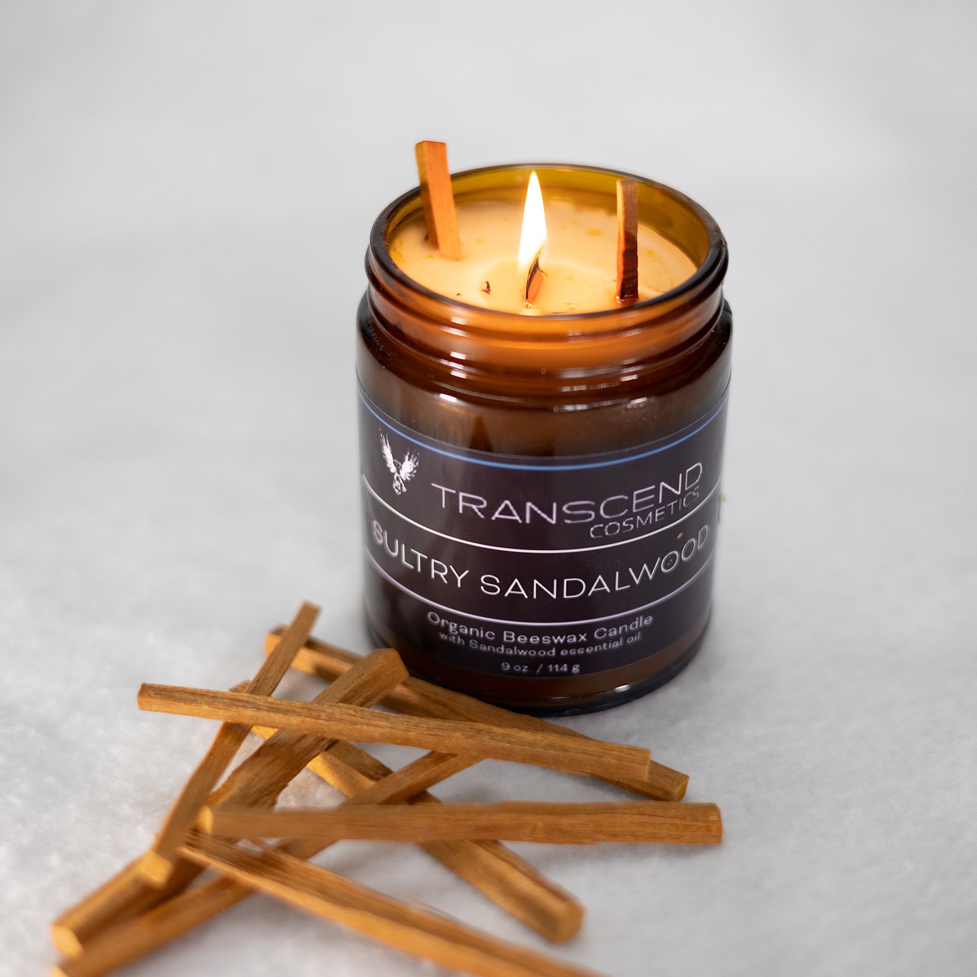 organic candle, transcend cosmetics candle, transcend cosmetics, transcend cosmetics beeswax candle,essential oil, essential oil candle, candle, beeswax candle, sandalwood candle, sultry sandalwood candle, sultry sandalwood, sandalwood candles, sandalwood sticks, sandalwood essential oil, essential oils