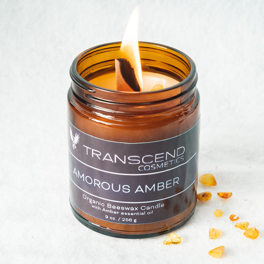 “Amorous Amber” Organic Beeswax Candle